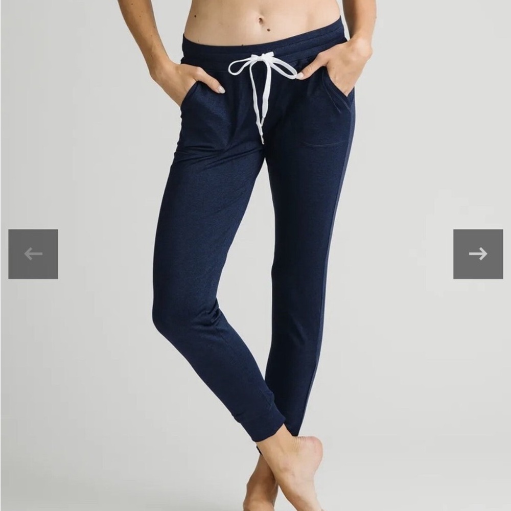 Zyia Active Navy Blue Heather Cozy Jogger Pants Drawstring Size Madewell